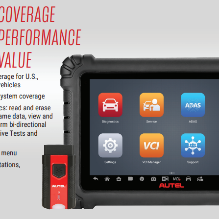 The MaxiSys 906 MAX has Maximum Coverage, Performance and Value.
