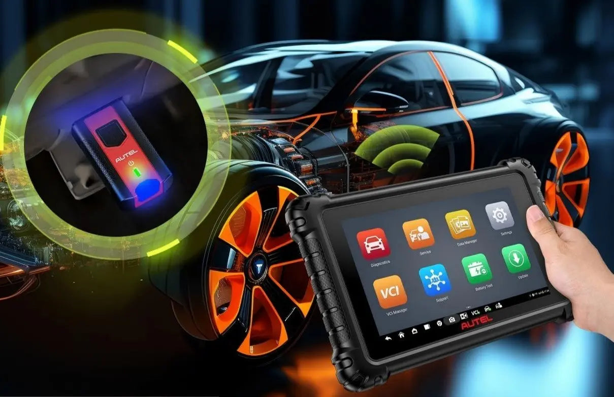 A Bluetooth VCI links the car to an obd ii bluetooth scanner.