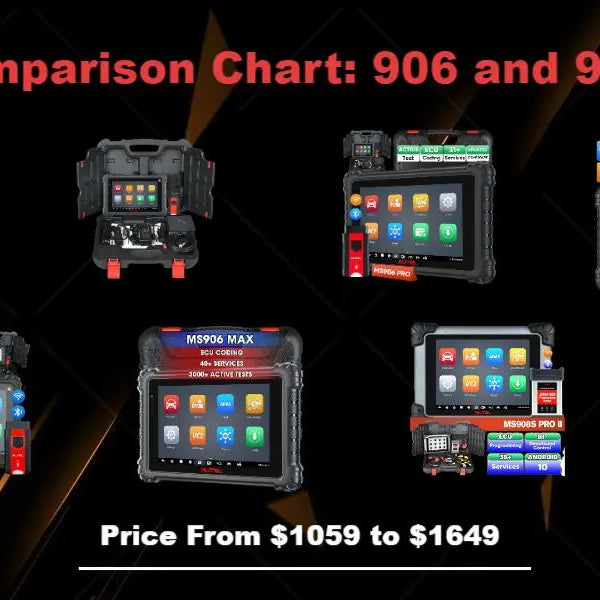 autel comparison chart