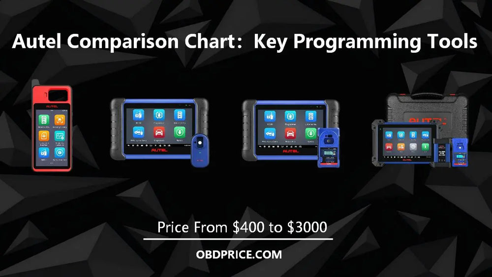 Autel Key Programming Tools comparison chart