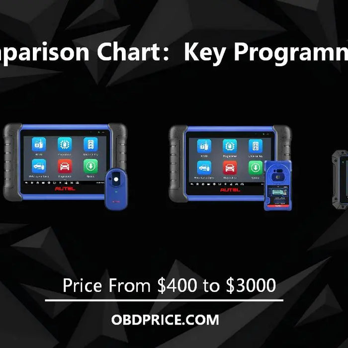 Autel Key Programming Tools comparison chart