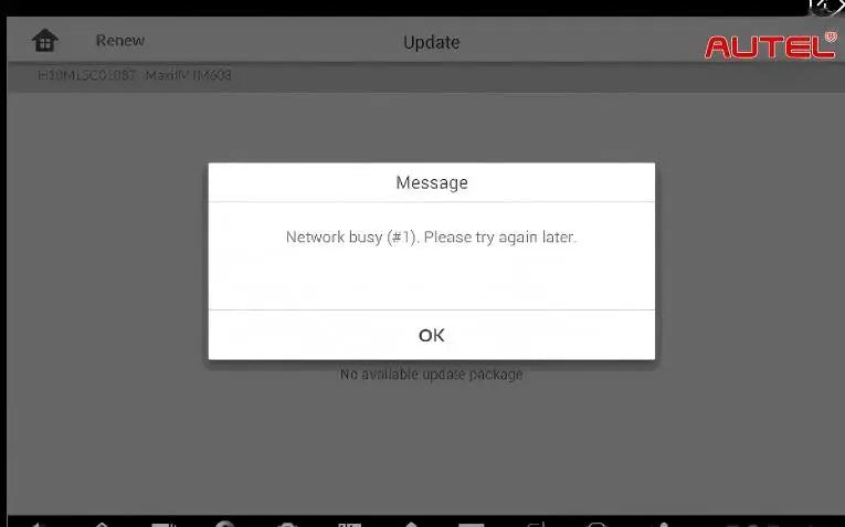autel network busy issue