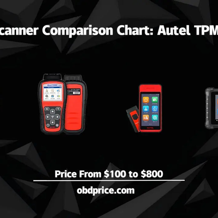 Autel TPMS tools comparison chart