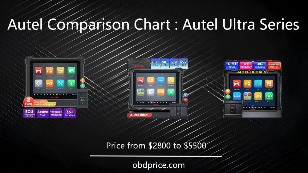 Autel  Ultra Series Comparison Chart
