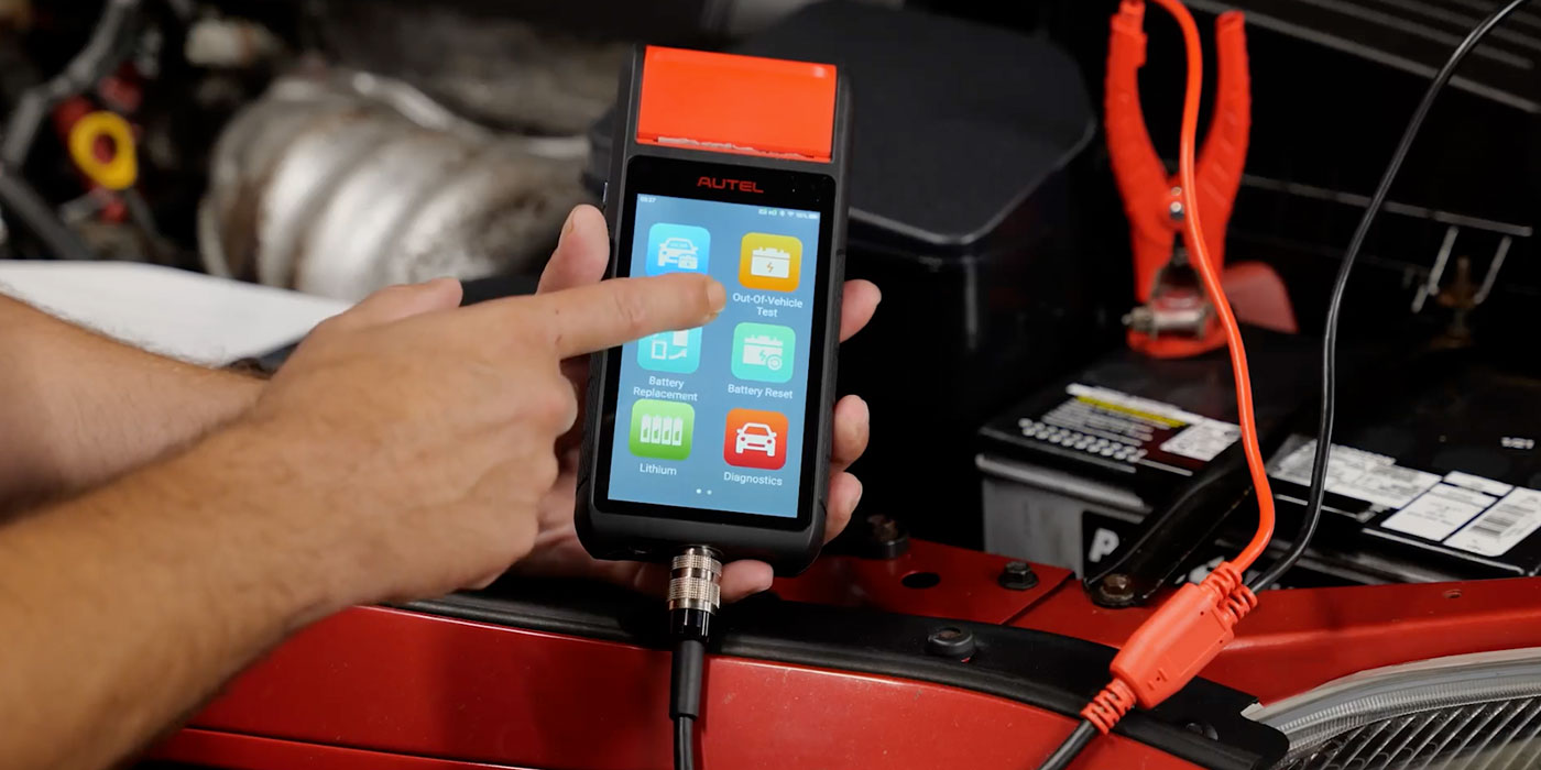 Car Battery Diagnostics with Autel Battery Tester.