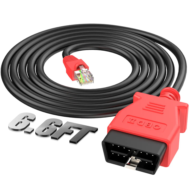 Autel Enet OBD2 Cable| (6.6ft/ 2M) BMW F G Series Coding | Ethernet to OBD II OBDII Interface Cable | Compatible with BMW Software E-SYS ICOM ISTA+
