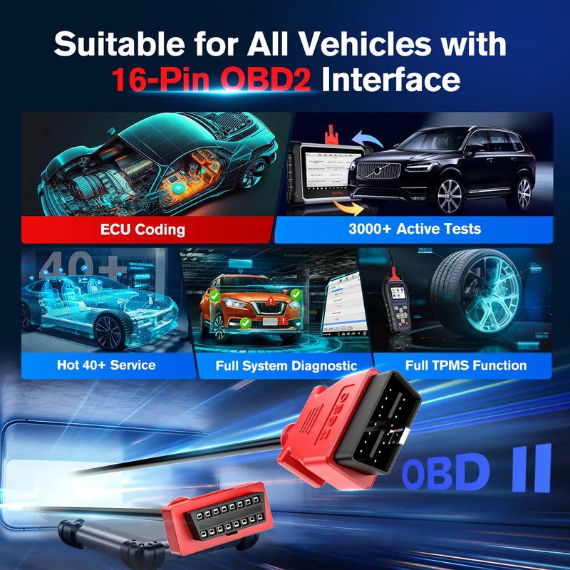 Autel OBD2 Extension Cable(1m/3.3ft) | Full 16Pin Male to Female OBDII Extension Cable Diagnostic Extender | 16Pin OBD II Cord Adapter | for All OBD2 OBD II Vehicles