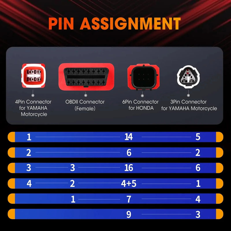 Aute 3Pin 4Pin 6Pin to 16Pin Cable |l Original OBD Diagnostic Cable Adapter | Stable Transmission | Real Time Engine Data Reading