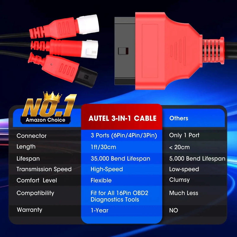 Aute 3Pin 4Pin 6Pin to 16Pin Cable |l Original OBD Diagnostic Cable Adapter | Stable Transmission | Real Time Engine Data Reading