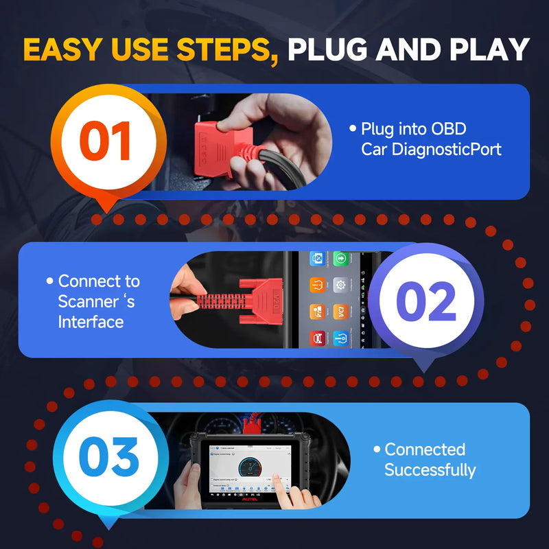 Autel Original OBD2 Main Test Cable | Only Work with Autel Handheld Scanner/808 Series/900 Series/906 Series/IM Series | 5.6ft(1.7M)/16 Pin OBDII Diagnostic Test Cable