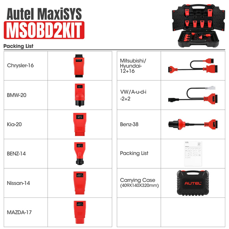 Autel Original Non-OBDII Adapter Set | 12  Connectors Compatible with MaxiDAS DS808, MaxiPro MP808, MaxiSys MS906BT and MS906TS