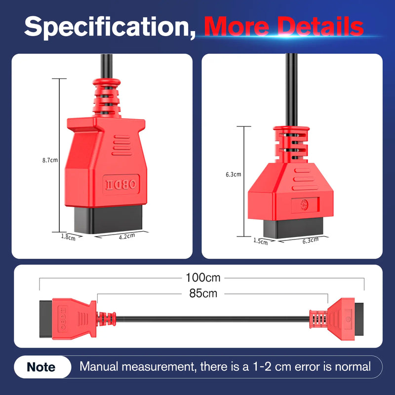 Autel OBD2 Extension Cable(1m/3.3ft) | Full 16Pin Male to Female OBDII Extension Cable Diagnostic Extender | 16Pin OBD II Cord Adapter | for All OBD2 OBD II Vehicles
