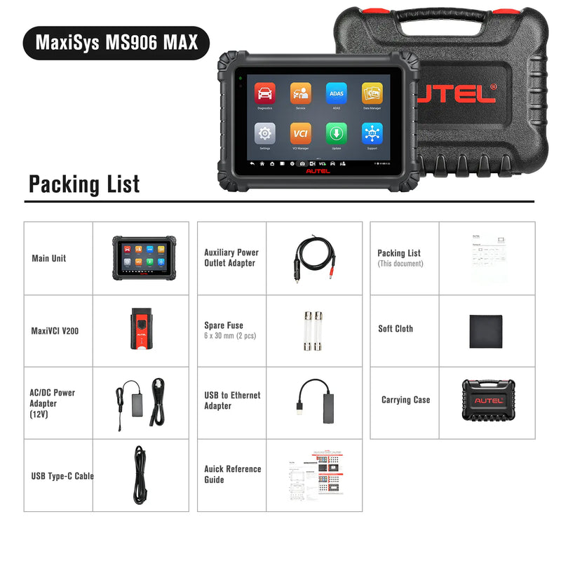 Autel Maxisys MS906 Max | Professional Diagnostic Scanner with Bluetooth VCI | Advanced ECU Coding | 40+ Reset Services | CAN FD & DoIP | Auto Scan 2.0 | Bi-Directional Control | Upgrade of Autel MS906 PRO/MS906BT