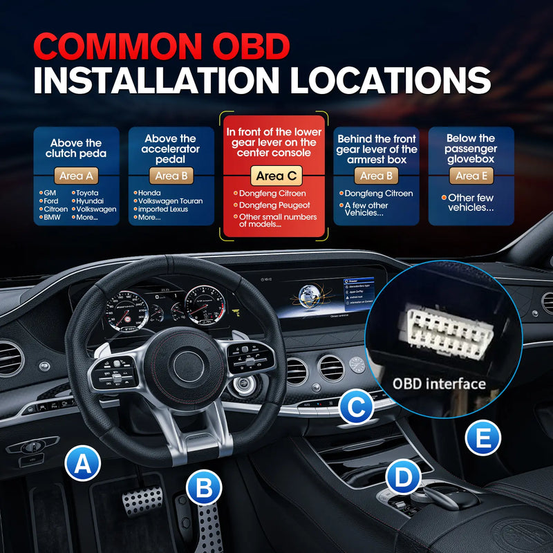 Autel Original OBD2 Splitter 16 Pin OBD II Splitter Extension(1FT/ 30CM) | 1X Male to 2X Female Extension Cable Adapter | OBDII Extension Cord