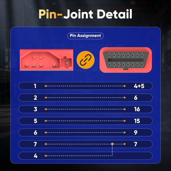 Autel For Ford 7 Pin OBD1 to OBD2 Adapter Cable | 7Pin OBD1 to 16 Pin OBD2 Diagnostic Cable | Fit for Ford Vehicles with 7Pin Port | Work with Scan Tool and Code Reader