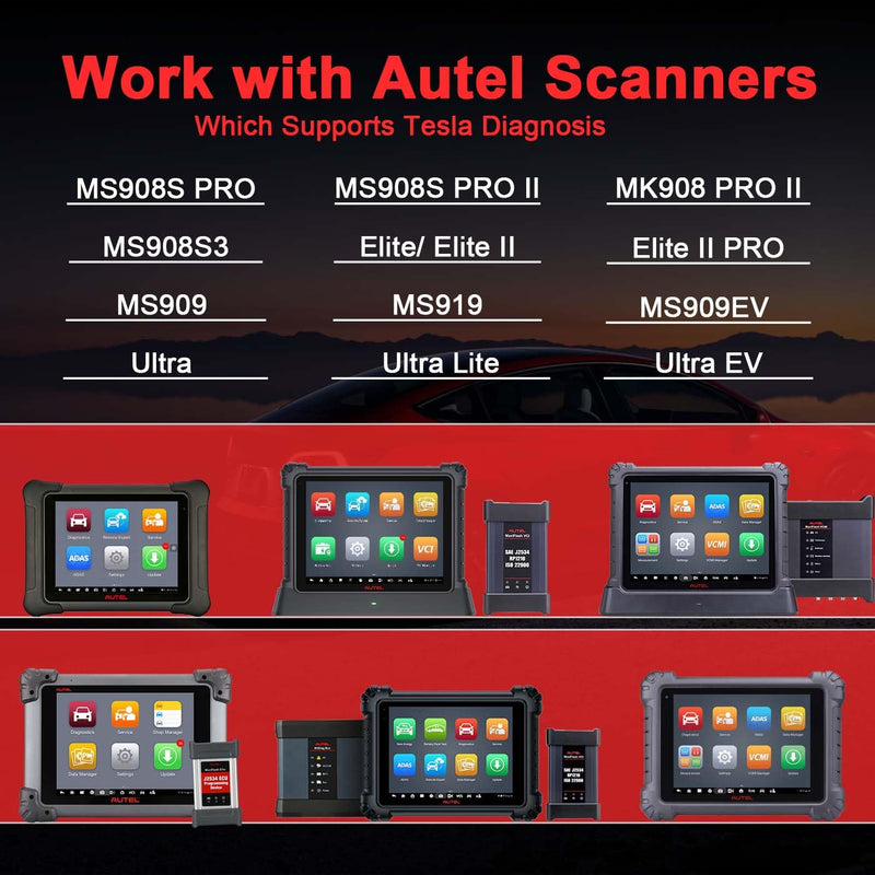 Autel TCAN003 for Tesla Model 3, Y, S, X |  Original Diagnostic Cable | Upgraded 20 Pin+12 Pin to 16 Pin OBDII Adapter | OBD2 Connector | Work with Scanner Ultra, MS919, MS909, Elite, MS908S PRO, MK908 PRO