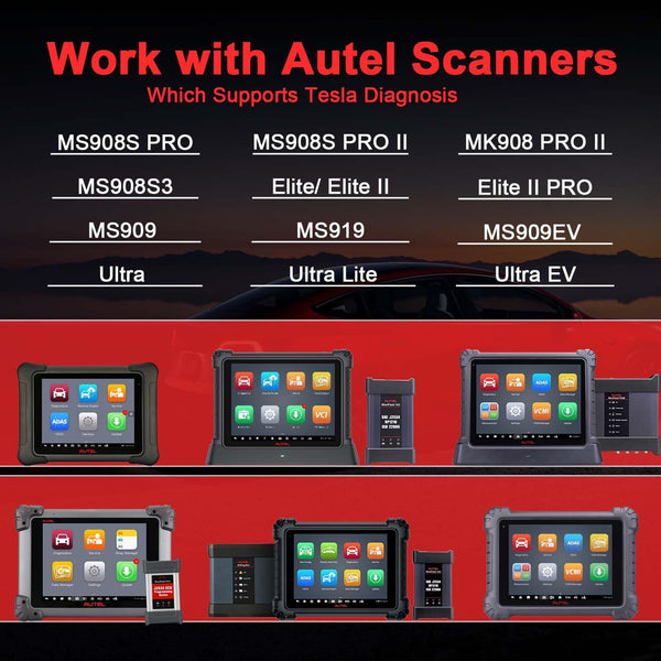 Autel Original Diagnostic Cable TCAN003 for Tesla Model 3, Y, S, X | Upgraded 20 Pin+12 Pin to 16 Pin OBDII Adapter | OBD2 Connector | Work with Scanner Ultra, MS919, MS909, Elite, MS908S PRO, MK908 PRO