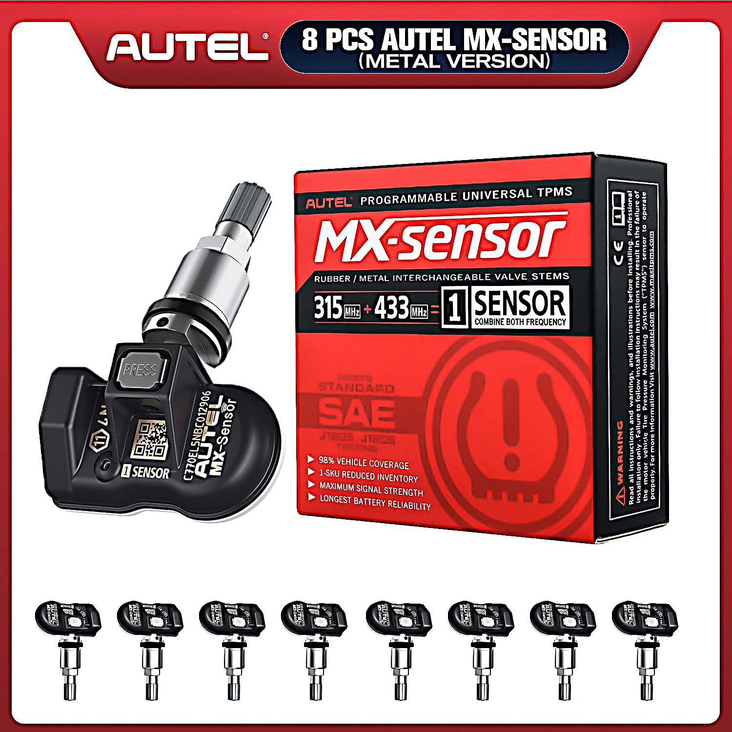 空気圧センサー TPMS Autel MX-Sensor OBDPRICE.COM - Autel MX-Sensor 315MHz&433MHz 2in1 TPMS Sensor