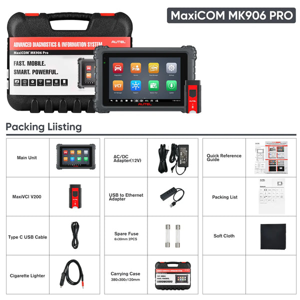 Autel MaxiCOM MK906S PRO Scanner | Upgraded of MS906 Pro/MK906BT/MK906 Pro Diagnostic Tool | Advanced ECU Coding | Bi-Directional Control | 36+ Services