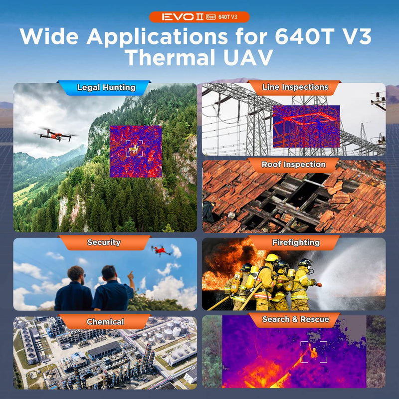 Autel Robotics EVO II Dual 640T V3 Thermal Drone - Wide Applications