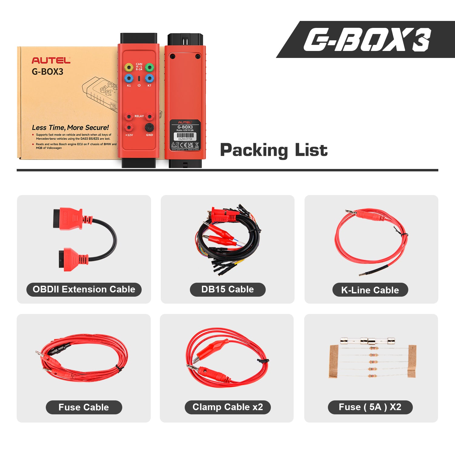 Autel Gbox 3 G-BOX3 Benz & BMW Adapter Mercedes Benz All Key Lost