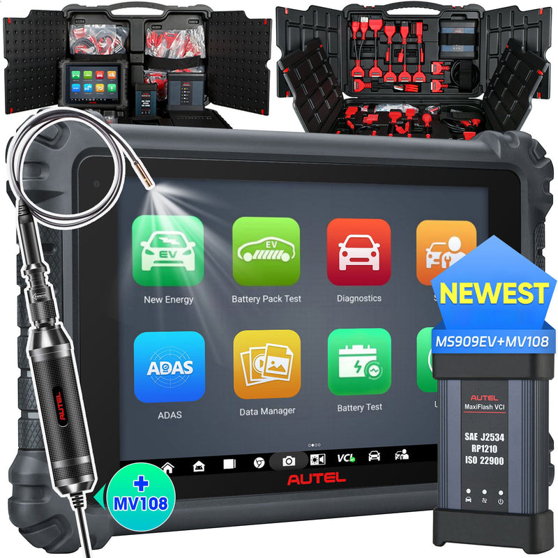 Autel Maxisys MS909EV | Intelligent EV Diagnostics Scanner with MaxiFlash VCI/J2534, High-Voltage System & Battery Pack Diagnostics, ECU Programming & Coding, Topology 2.0, 40+ Services, Same as Autel Ultra EV