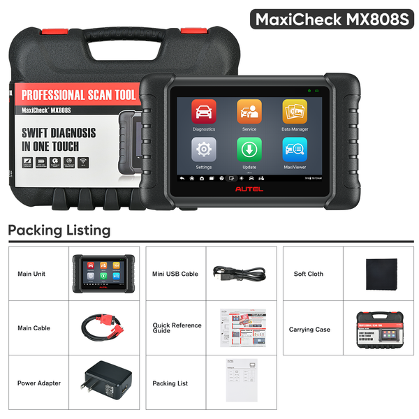 Autel MaxiCheck MX808S Diagnostic Scan Tool Package List