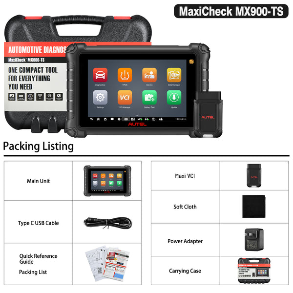 Autel MaxiCheck MX900TS MX900-TS All System Diagnostic Scanner with Full TPMS Functions, Bi-Directional Control, 40+ Services, Updated Of MX808TS/MX808S-TS/MK808TS