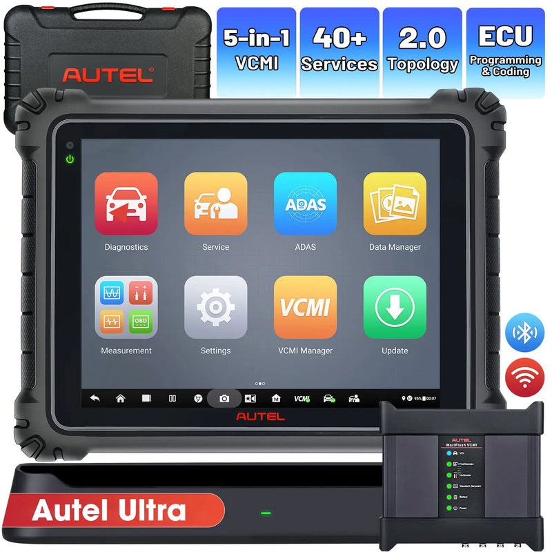 Autel Maxisys Ultra | 2025 Top Full System Diagnostic Tool | 5-in-1 VCMI | Topology Map | 40+ Services | ECU Programming & Coding | Upgraded Ver. of MS919/ MS909/ Elite II