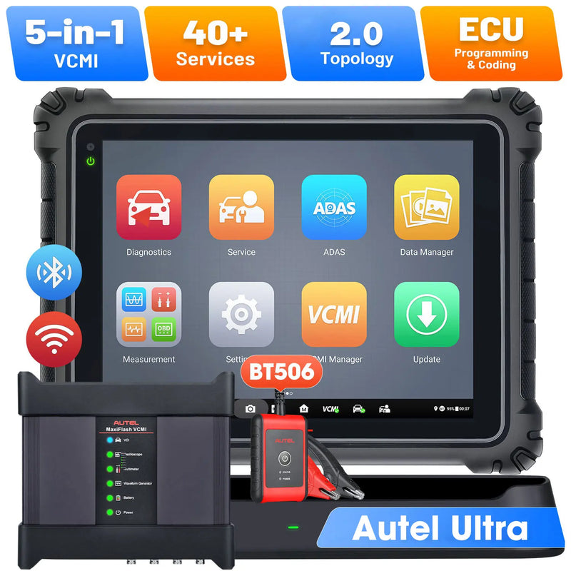Autel Maxisys Ultra | 2025 Top Full System Diagnostic Tool | 5-in-1 VCMI | Topology Map | 40+ Services | ECU Programming & Coding | Upgraded Ver. of MS919/ MS909/ Elite II