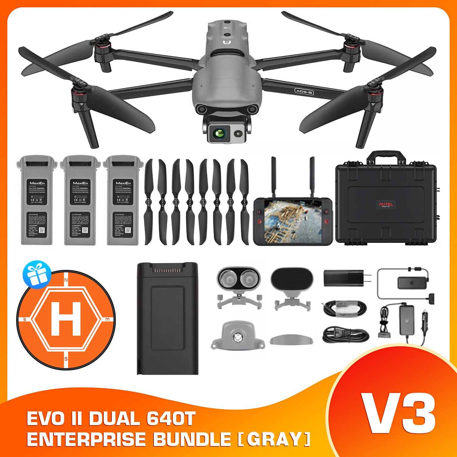 Autel Robotics EVO II Dual 640T Thermal Drone Enterprise Bundle