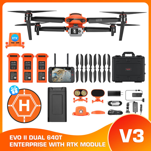 Autel Robotics EVO II Dual 640T Thermal Drone Enterprise Bundle [V3] with RTK Module