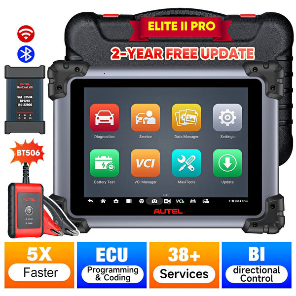 【2-Year Free Update】Autel Maxisys Elite II Pro Automotive Diagnostic Tool Bi-Directional Scanner With MaxiFlash VCI, 38+ Services