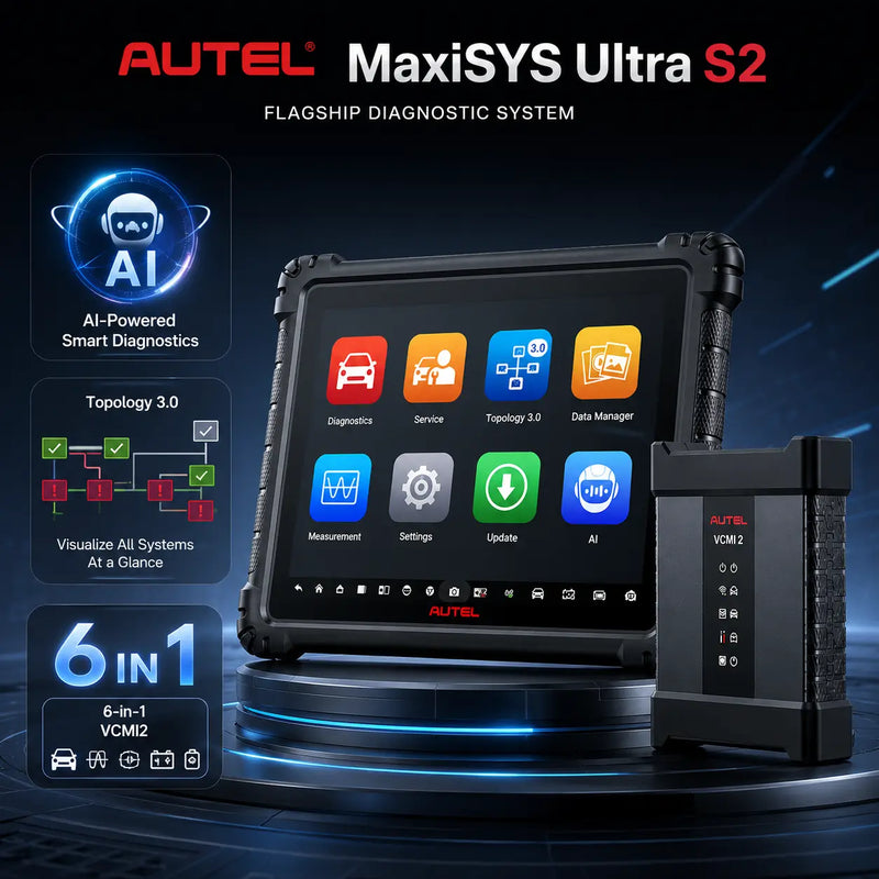 Autel MaxiSYS Ultra S2 flagship diagnostic scanner with AI-powered diagnostics, Topology 3.0 system mapping and 6-in-1 VCMI2