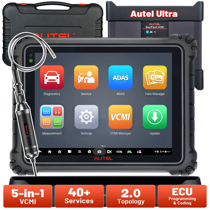 Autel Maxisys Ultra | 2025 Top Full System Diagnostic Tool | 5-in-1 VCMI | Topology Map | 40+ Services | ECU Programming & Coding | Upgraded Ver. of MS919/ MS909/ Elite II