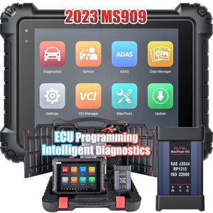 Autel MaxiSys MS909 Intelligent Diagnostic Scanner Same as Ultra/ MS919 with Topology Module Mapping, J2534 ECU Programming & Coding, Bi-Directional Control, 36+ Special Services