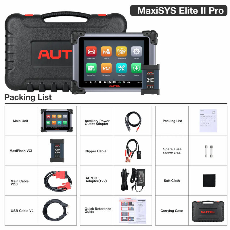 Autel Maxisys Elite II Pro Packing List