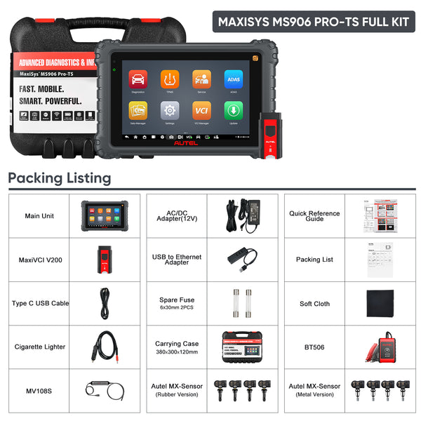 autel maxisys ms906 pro-ts full kit