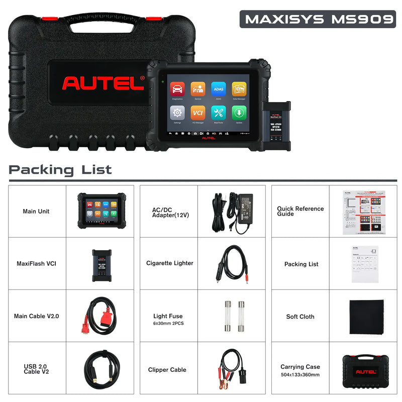 Autel Maxisys MS909 packing list
