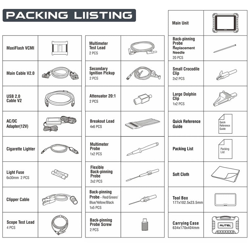 Autel Maxisys MS919 Packing List