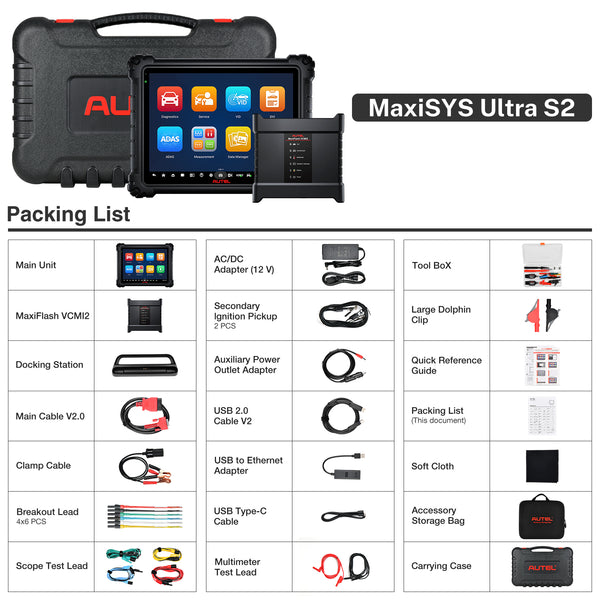 Autel MaxiSys Ultra S2 Diagnostic Scanner Tablet With AI, 6-IN-1 VCMI2, Topology 3.0, Enhanced Oscilloscope, 48+ Services, Upgraded from Autel Ultra (US Shipping Only)