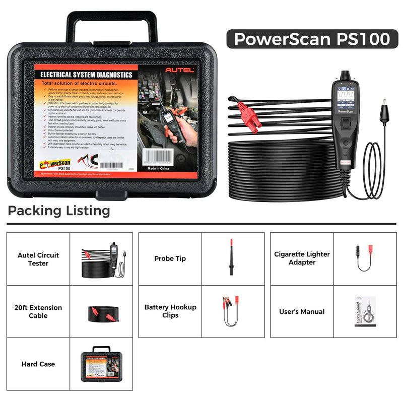 Autel PS100 Packing Listing 