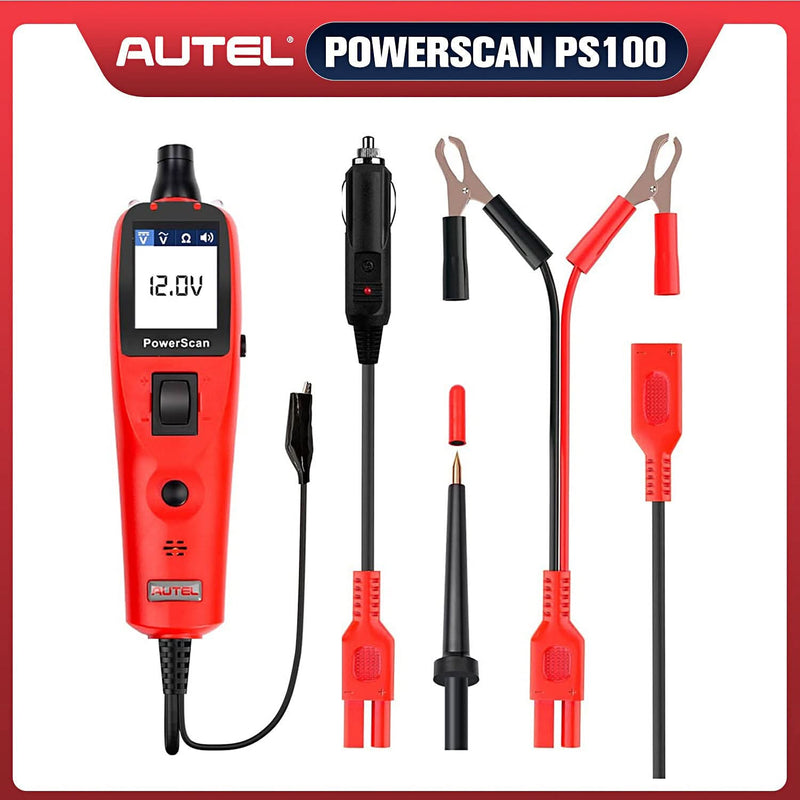 Autel PowerScan PS100 | Automotive Power Probe Circuit Tester, Universal 12V 24V Automotive Power Circuit Probe Kit with 20ft Extension Cable, AC/DC/Continuity/Probe/Signal Test, Activate Component Electrical System Tool