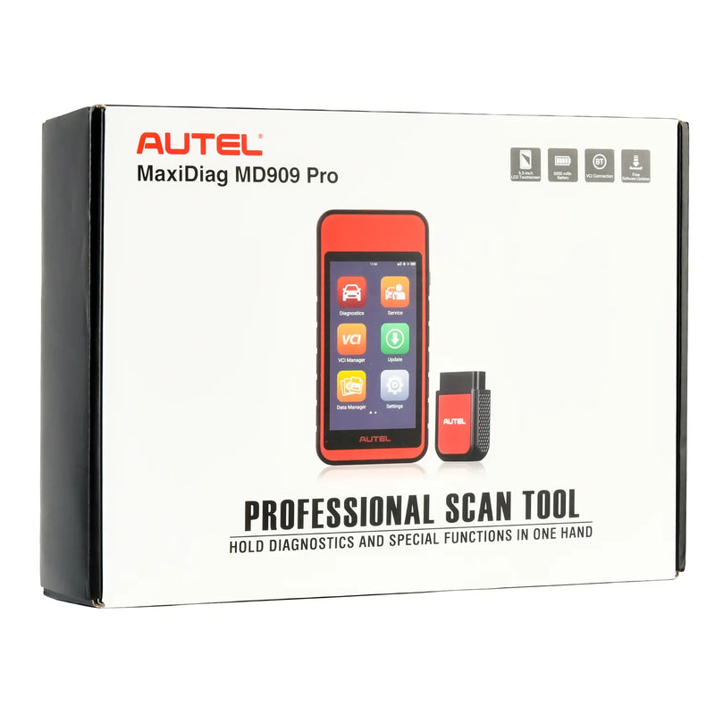Autel MaxiDiag MD909 Pro | 2025 Newest Professional Scan Tool | Enhanced Mode 6 Diagnostics | All System AutoScan | Support 11 service functions | Support OBDII protocols & all 10 OBDII test modes