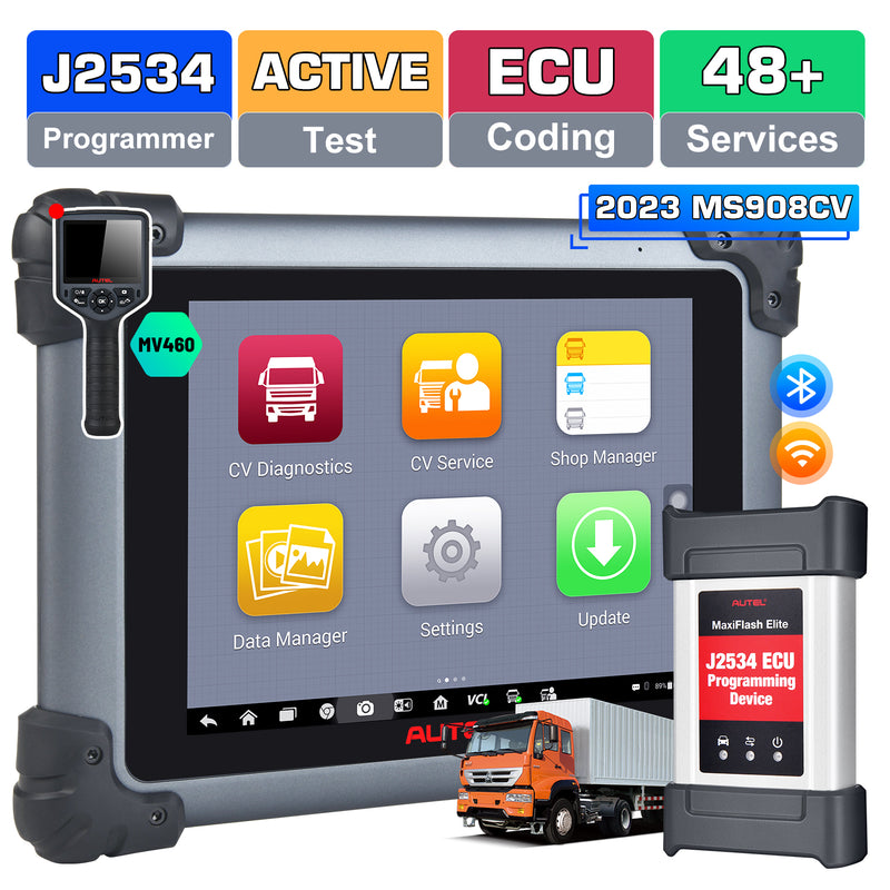 Autel Maxisys CV MS908CV Heavy Duty Truck Diagnostic Tool with MV460