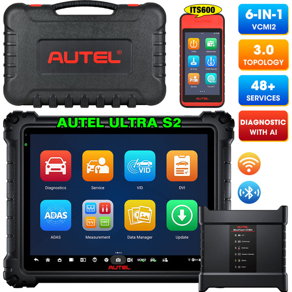 Autel MaxiSys Ultra S2 Diagnostic Scanner Tablet With AI, 6-IN-1 VCMI2, Topology 3.0, Enhanced Oscilloscope, 48+ Services, Upgraded from Autel Ultra (US Shipping Only)