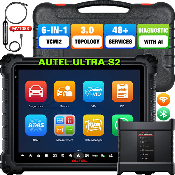 Autel MaxiSys Ultra S2 Diagnostic Scanner Tablet With AI, 6-IN-1 VCMI2, Topology 3.0, Enhanced Oscilloscope, 48+ Services, Upgraded from Autel Ultra (US Shipping Only)