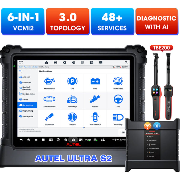 Autel MaxiSys Ultra S2 Diagnostic Scanner Tablet With AI, 6-IN-1 VCMI2, Topology 3.0, Enhanced Oscilloscope, 48+ Services, Upgraded from Autel Ultra (US Shipping Only)