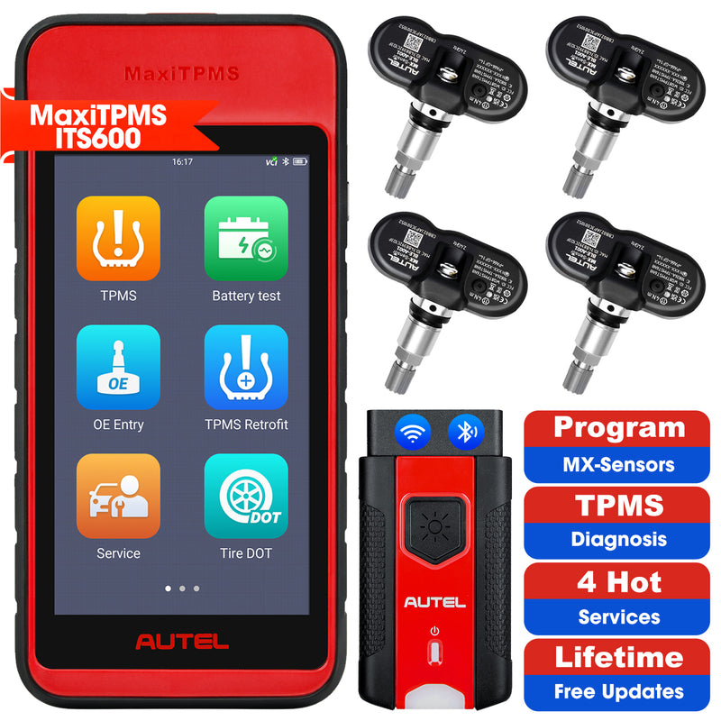Autel MaxiTPMS ITS600(E) | TPMS Relearn Tool, TPMS Programming Tool Activate/Relearn All Sensors, TPMS Diagnostics, 4 Reset Functions (Oil Reset, BMS, SAS, EPB), Auto VIN (Free Update)