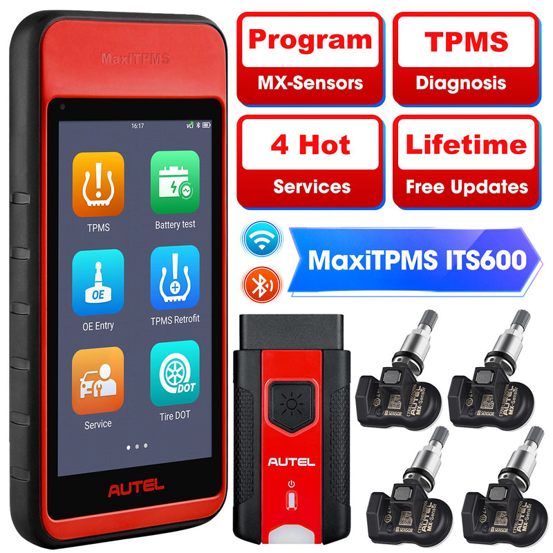 Autel MaxiTPMS ITS600(E) | TPMS Relearn Tool, TPMS Programming Tool Activate/Relearn All Sensors, TPMS Diagnostics, 4 Reset Functions (Oil Reset, BMS, SAS, EPB), Auto VIN (Free Update)